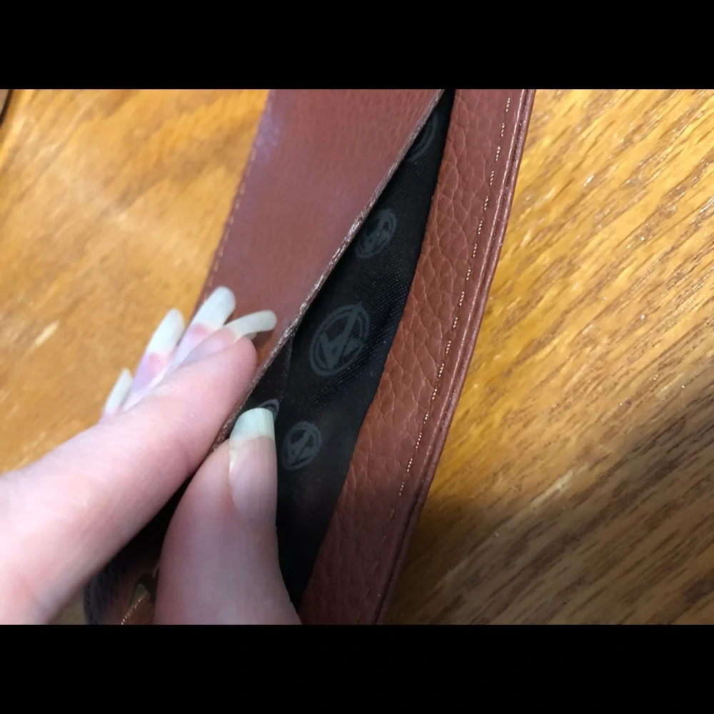 Leather brown Ahead luggage tag Logo CA